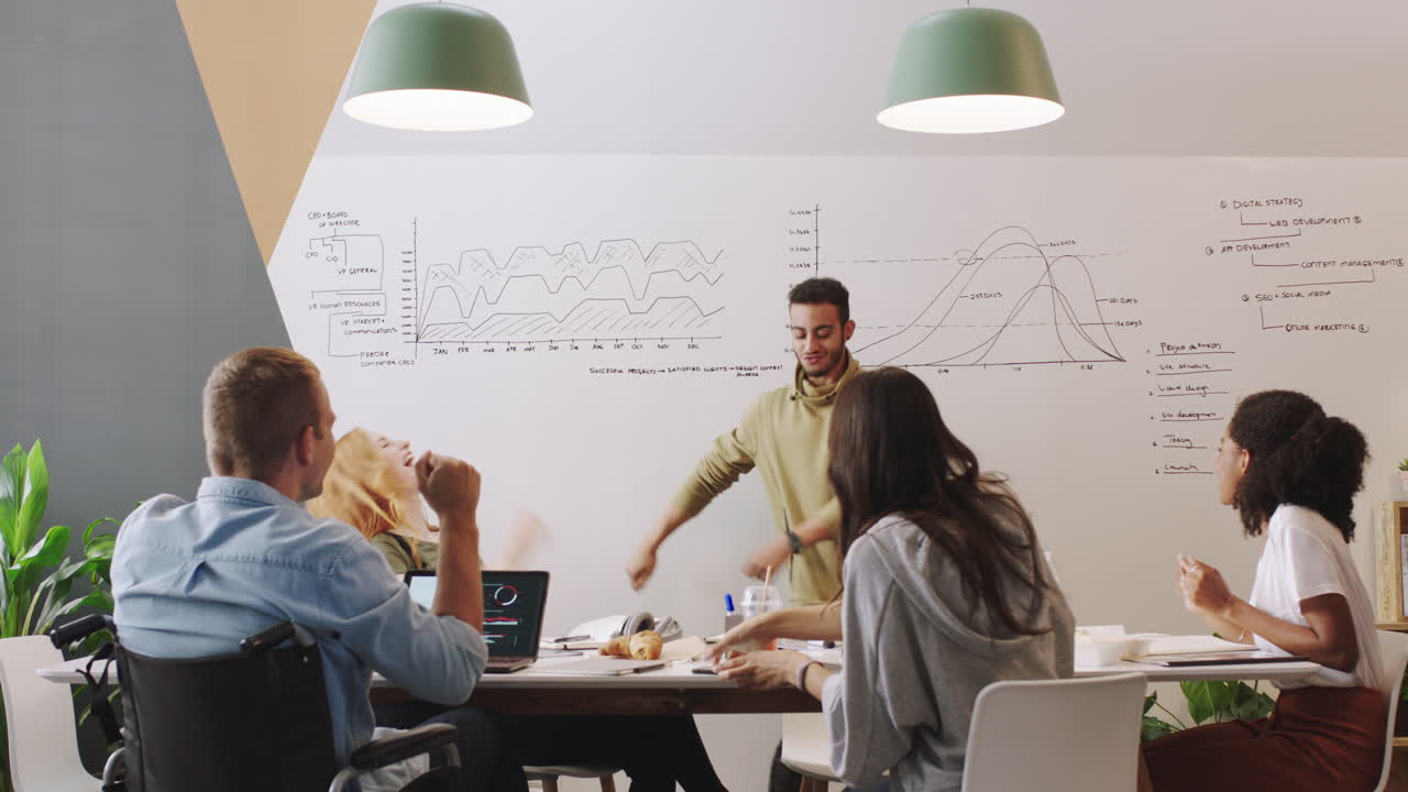 reunión de equipo en una oficina moderna