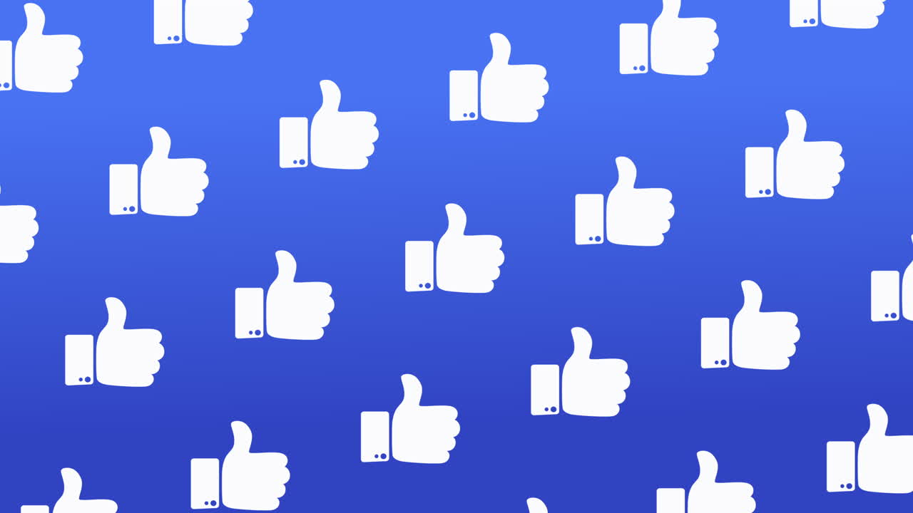 Hand thumb up social media likes background spinning