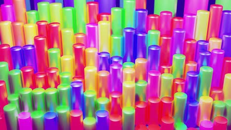 infografías abstractas de columnas multicolores en filas, hermoso fondo para transmisión analítica. fondo de bucle brillante con animación suave. matriz de barras adecuadas para temas financieros