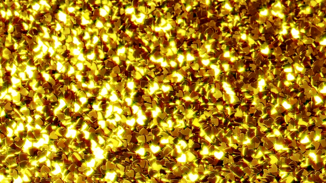 아름다운 골든 하트 배경 3d 렌더링