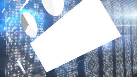 animación del procesamiento de datos diversos a través de servidores
