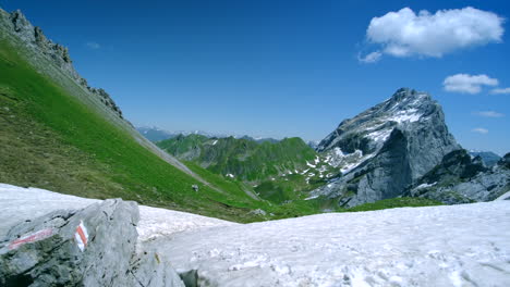 wide angle landscape of an austrian mountain in bludenz