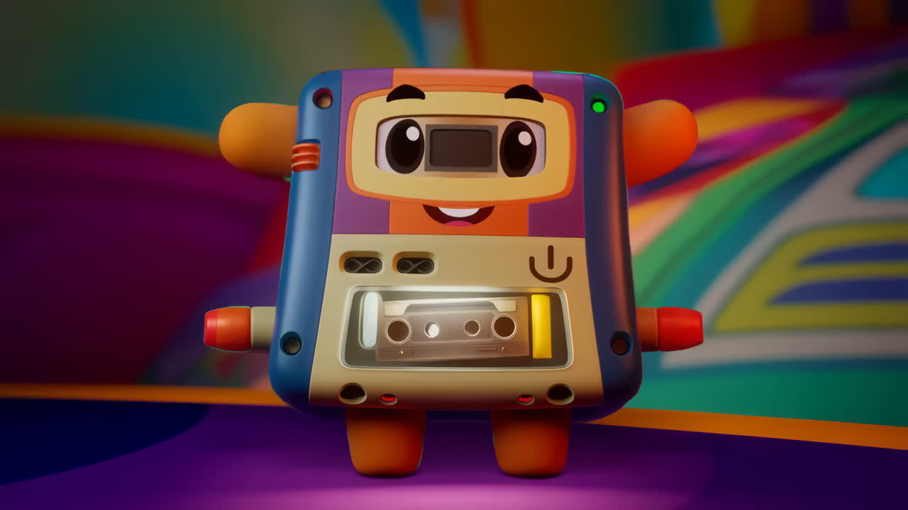 Cute Animated Cassette Tape Character