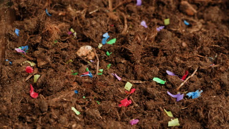 removing plastic confetti from soil