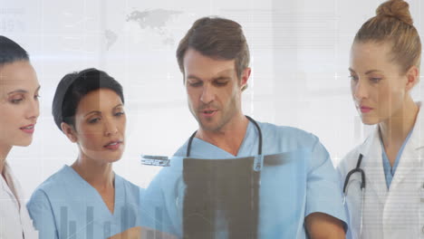 animation of statistics over medical staff