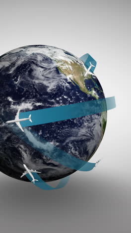 aviones volando sobre la tierra giratoria