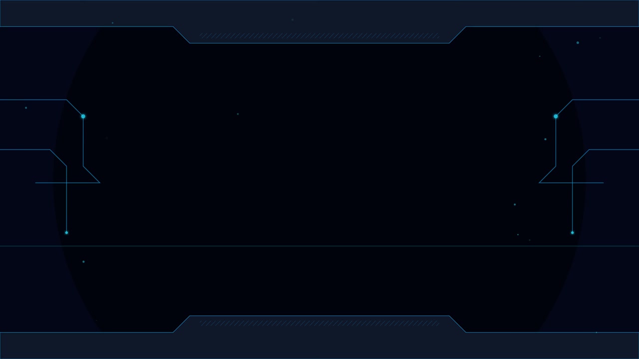 Futuristic Digital Interface Frame with Animated HUD Elements