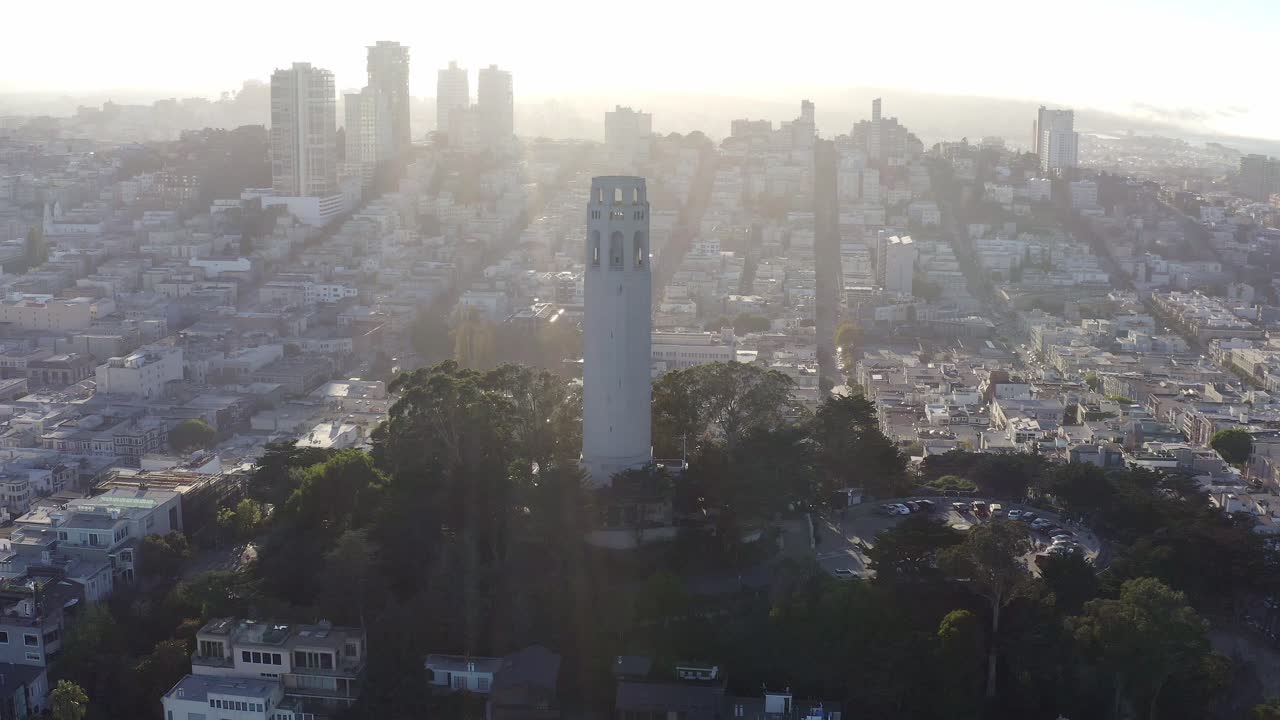 샌프란시스코 코이트 타워와 시티스케이프, 오른쪽 드론 05