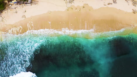 Top-view-of-Bali-Indonesia-beach-above-bird's-eye-view