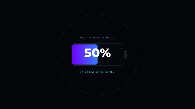 Digital Battery Charging Animation with Percentage Counter