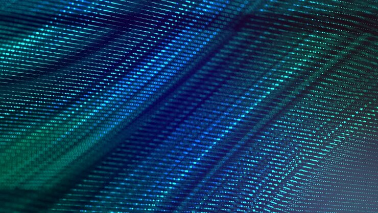 Blinking flowing green dotted motion background