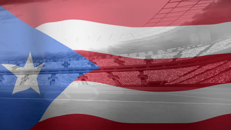 animación de la bandera de cuba sobre el estadio deportivo