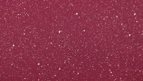 Animation-of-christmas-snow-falling-on-red-background