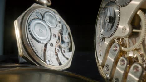 close-up of intricate vintage pocket watch mechanisms