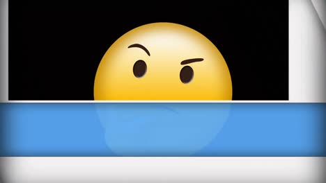 animation of thinking emoji icon with frame on white background