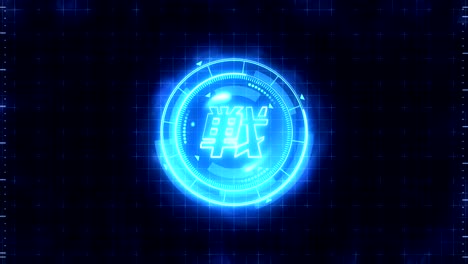 futuristic sports game loop animation. versus battle fight background. radar neon display. chinese character "fight". japanese letter element. game control.