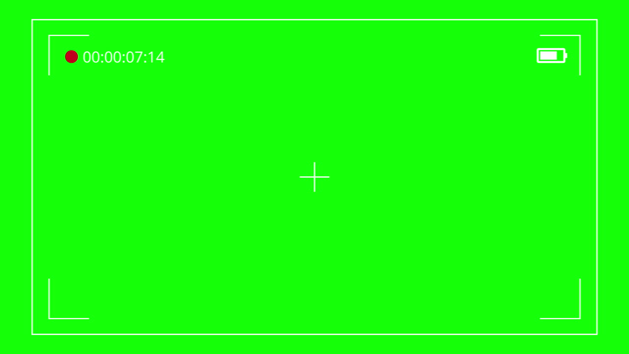 Camera viewfinder digital overlay display on green screen