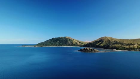 fiji - flying over the blue ocean in the south pacific