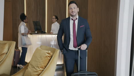 businessman at hotel reception