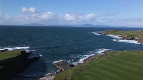 beautiful ocean coastline of county sligo, ireland on sunny summer day - aerial