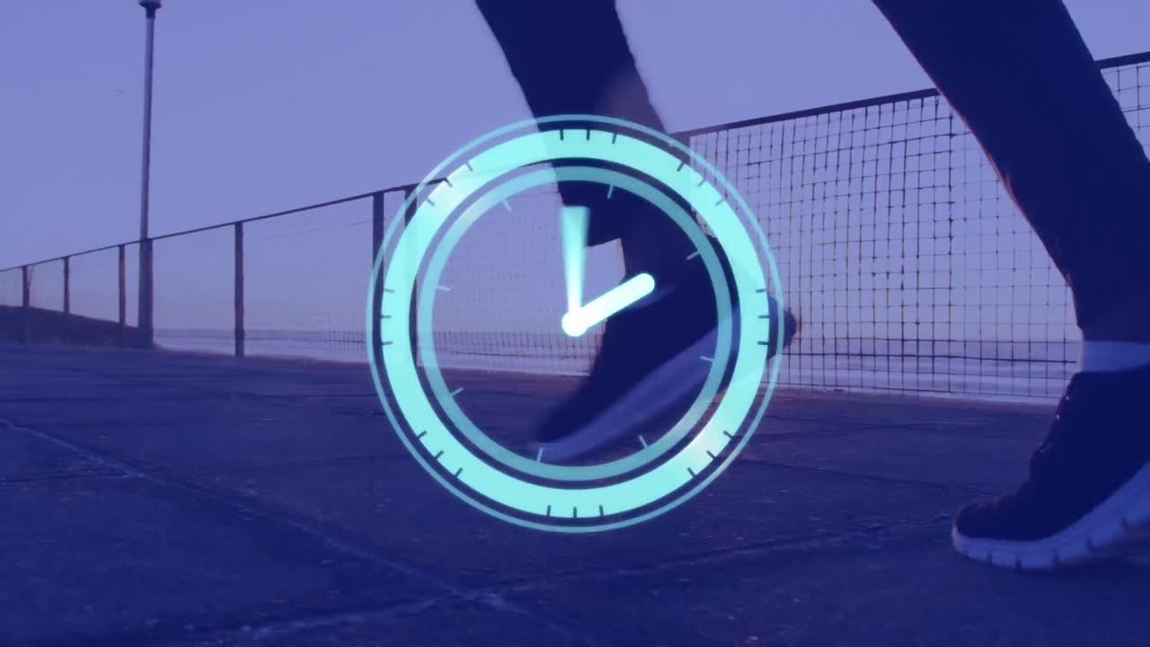 Animation of clock over running man