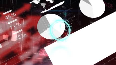 animation of clock over financial data processing