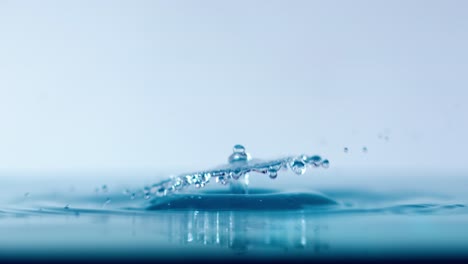 drop close-up of water falls in a super slow motion.
