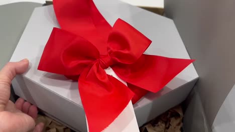 caja de regalo con lazo rojo