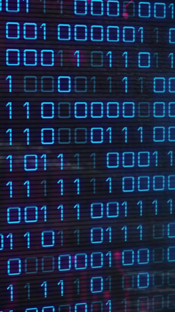 Animation of data processing over black background