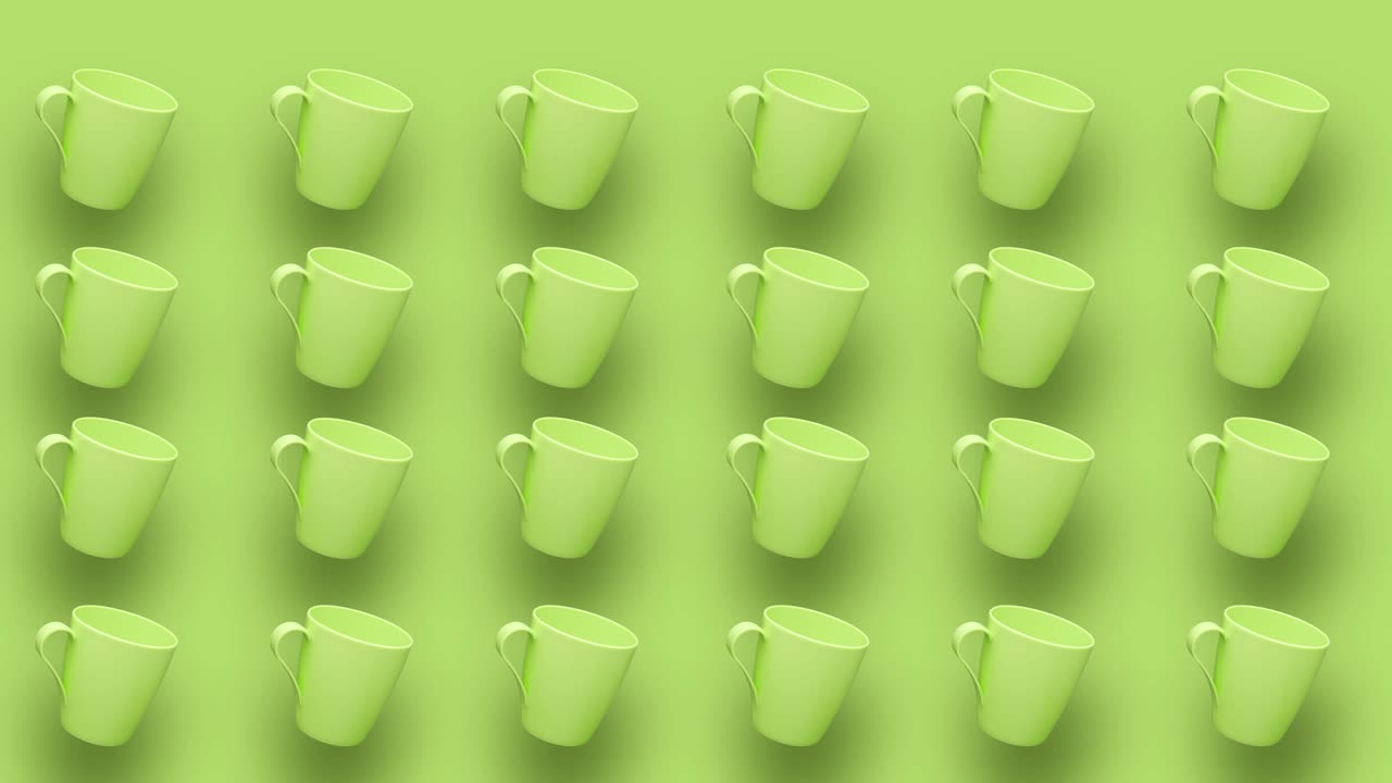 el fondo de animación de las tazas verdes de matt.