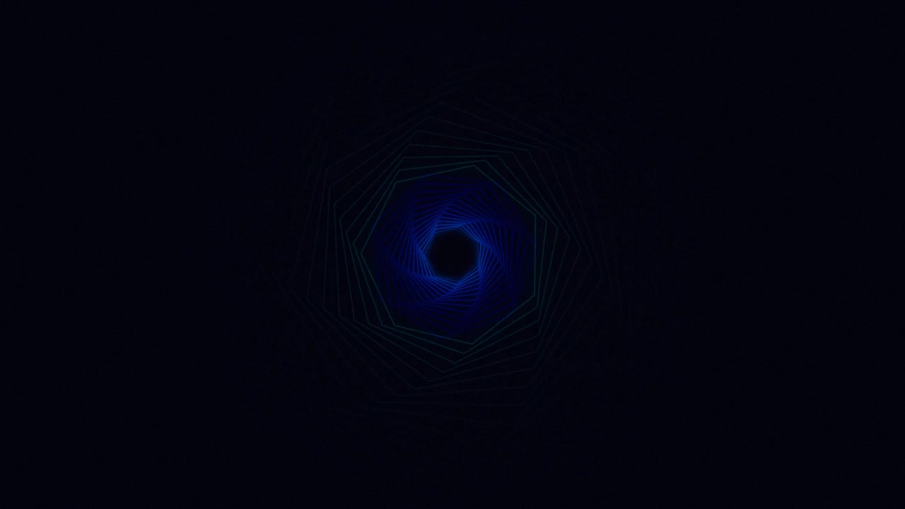 Abstrakt Geometrisk Tunnelanimation med Glødende Blå Linjer