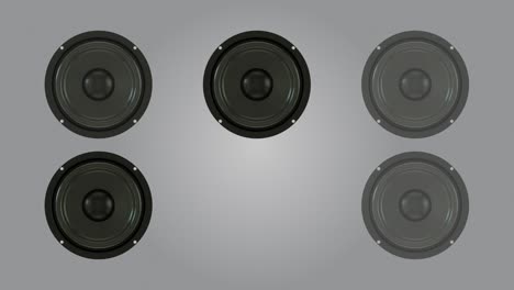 4k abstract loopable audio speaker animation, gray color background