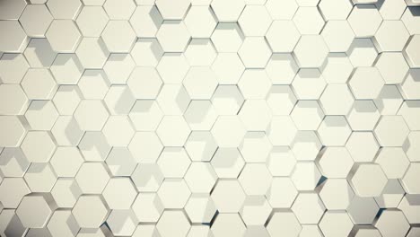 fondo en bucle abstracto de hexágonos móviles en orden aleatorio