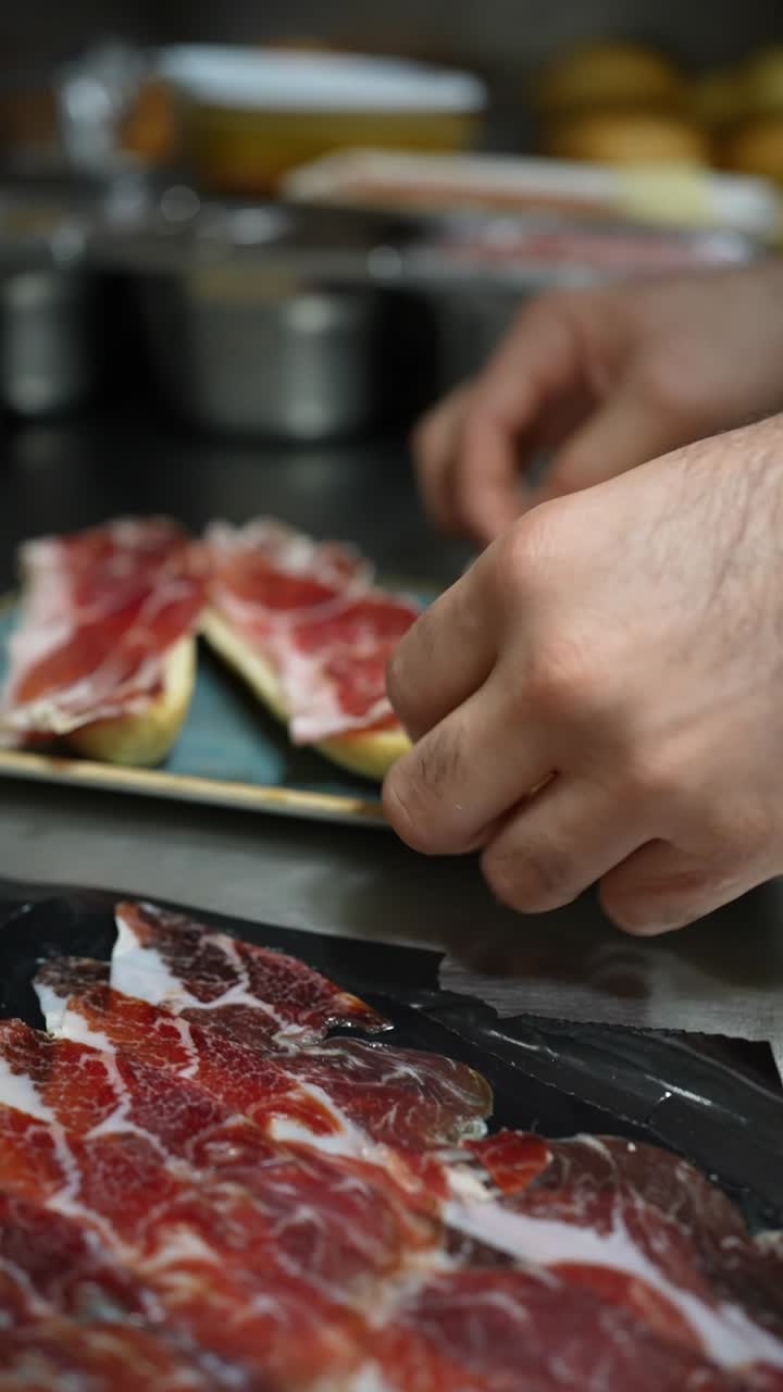 Making prosciutto sandwiches