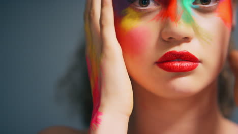 colorful face art portrait