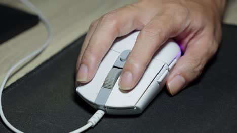 hand clicks mouse, smoothly guiding its movements across the screen