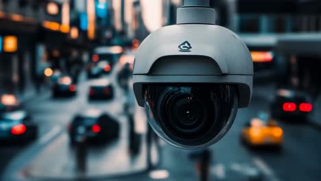 surveillance and cctv security camera in the street.