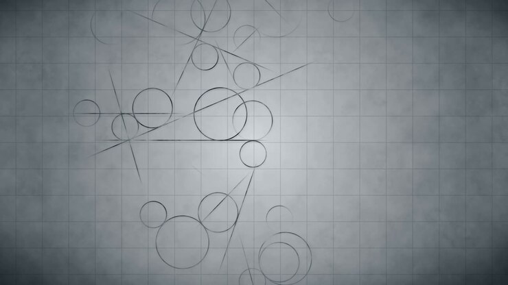 Loop transition animation with scientific geometric patterns in mathematics. Mathematics and education background. Circle and line.