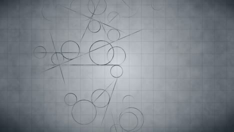 animación de bucle de transición con patrones geométricos científicos en matemáticas. matemáticas y antecedentes educativos. círculo y línea.