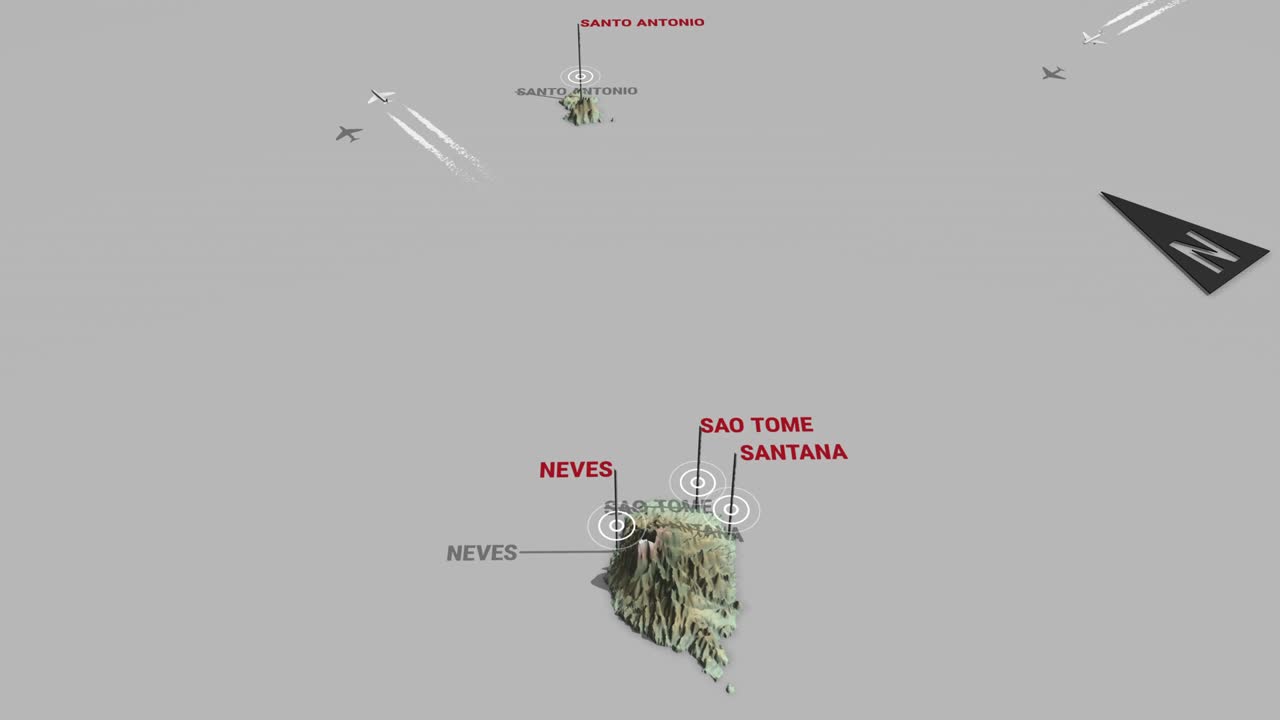mapa del terreno en 3d de são tomé y príncipe