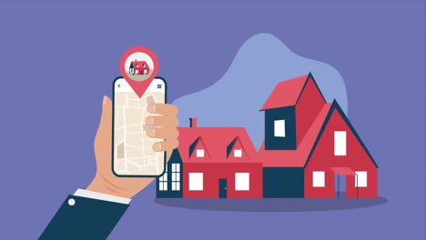 búsqueda de bienes raíces con una aplicación para teléfonos inteligentes