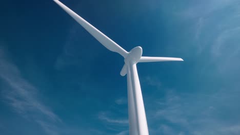 3d animation of large wind turbines with blades. wind power plant towers in sea. energy windmill in dusk ocean at sunset. wind energy farm with many turbine windmill generating alternative energy.