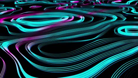 elegante animación abstracta en 3d de color pared suave ondulada. concepto de patrón líquido multicolor. superficie de reflexión ondulada azul púrpura macro. flujo de abstracción de fluidos de moda de colores. hermosa textura de gradiente