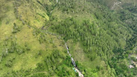 Water-cascading-down-series-of-ledges-while-mist-threatens-the-beauty