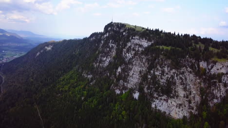 Aerial-shot-of-Panorama-of-the-canton-with-forrest-Schwyz