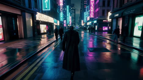 ciudad cyberpunk por la noche