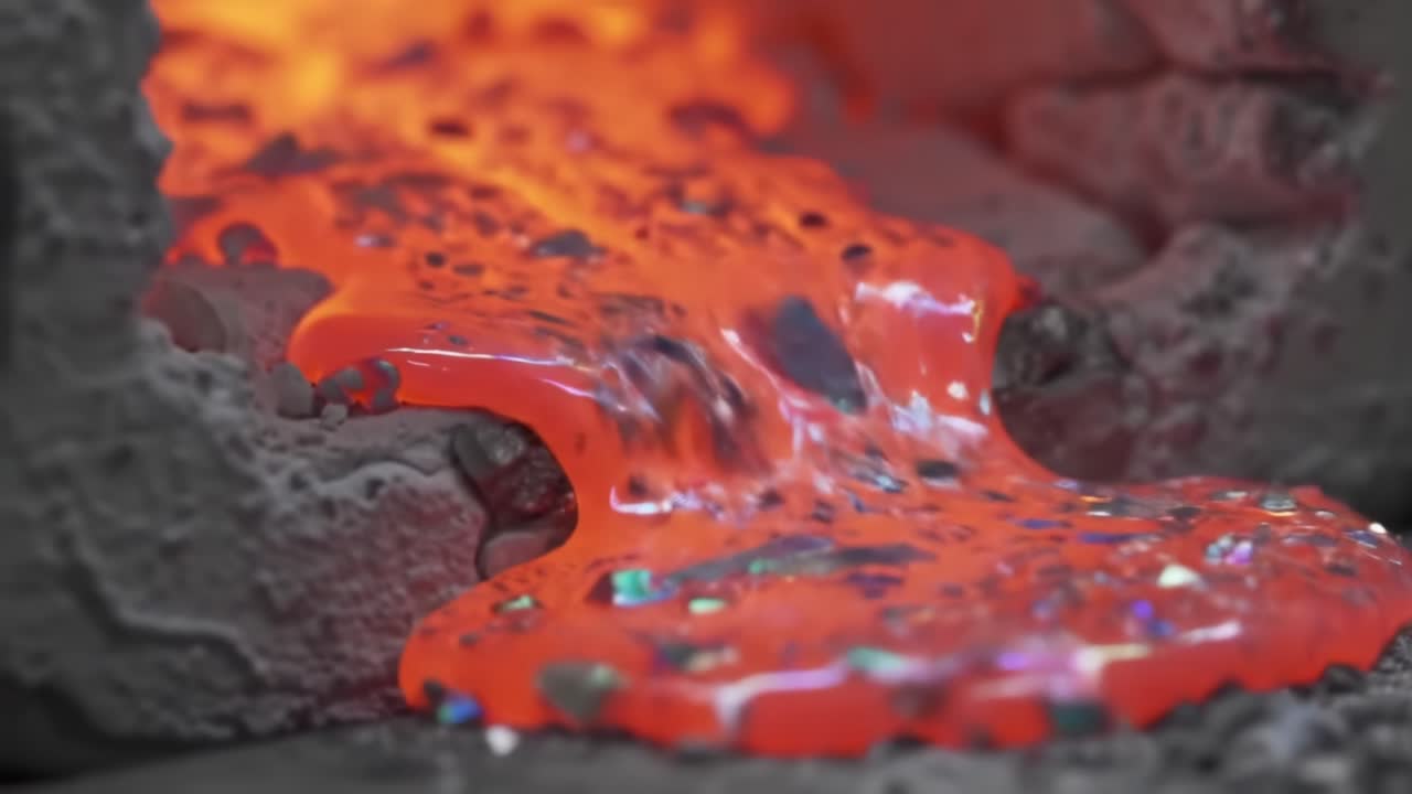 Metal Casting Process at a Foundry Showcases Molten Metal Pouring From the Furnace