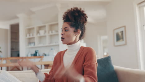 Shout,-angry-and-couple-fighting-at-their-home