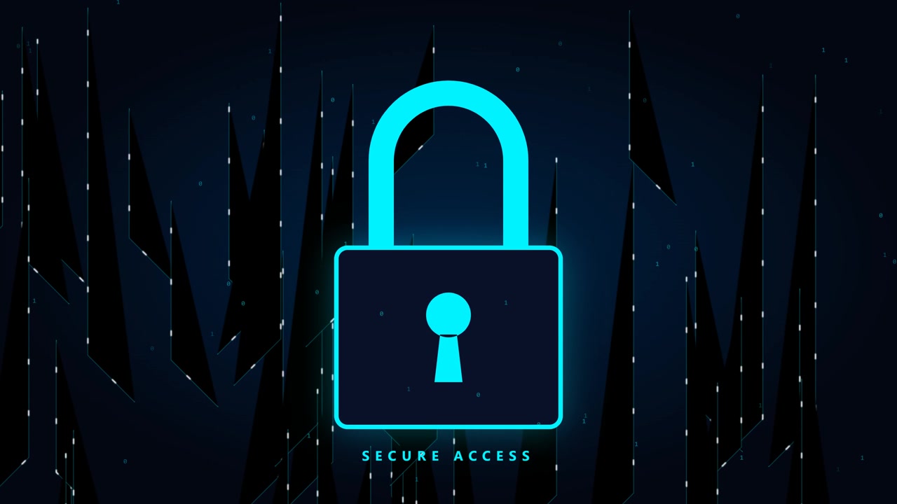 Digital Security Concept with Glowing Padlock Icon