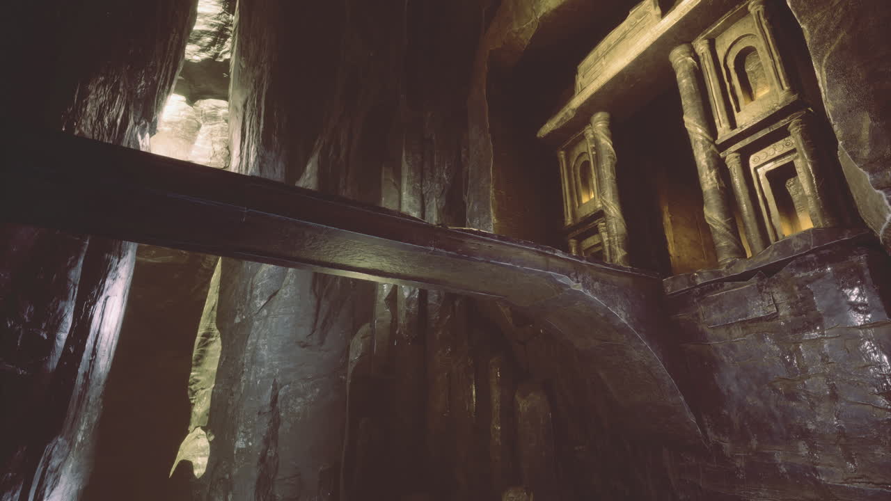 고대 바위 형태와 동굴의 복잡한 조각을 탐구합니다.